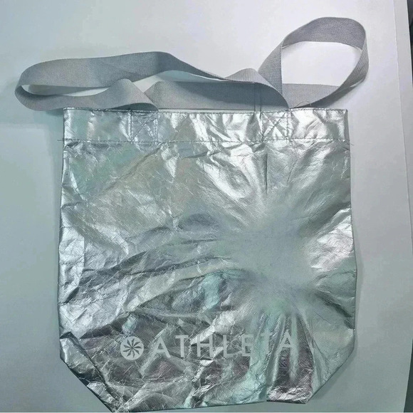 Athleta Silver Reusable Shopping Grocery Bags Lot of 3 - Picture 5 of 5
